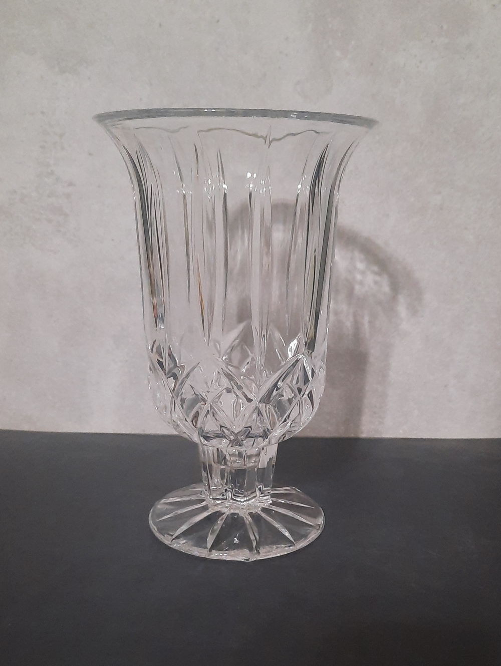 Vintage DePlomb 7" Crystal Footed Candle Holder/Vase